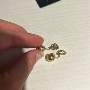 Trifari Gold Ball Drop Earrings